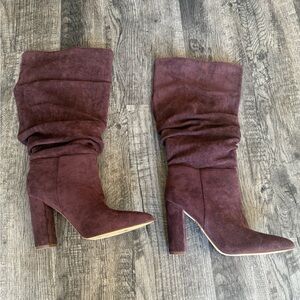 Francesca’s Faux Suede Knee-High Boots - brown